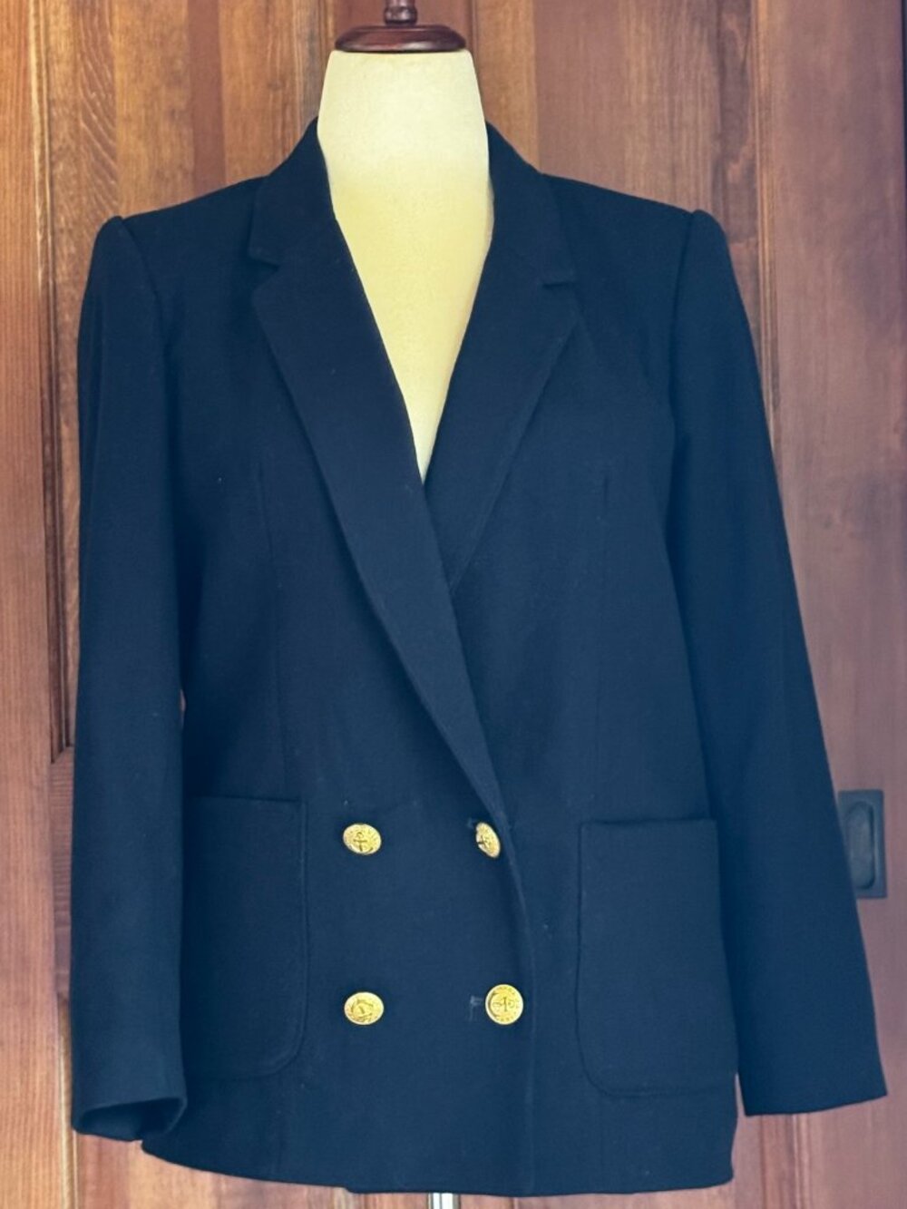 Vintage 1981-1982 Evan-Picone for Bloomingdale's Navy Blue Wool Blend Blazer